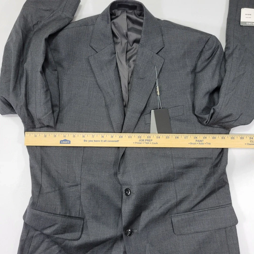 Michael Kors Mens Sport Coat Blazer Two Button Gray Sharkskin Wool Blend 43R NEW